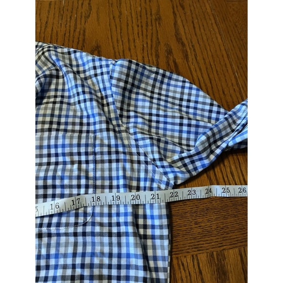 2 Mens Sz‎ Small CHECKERED Long Sleeve  Button Shirts Express Van Heusen Fitted - Picture 9 of 10